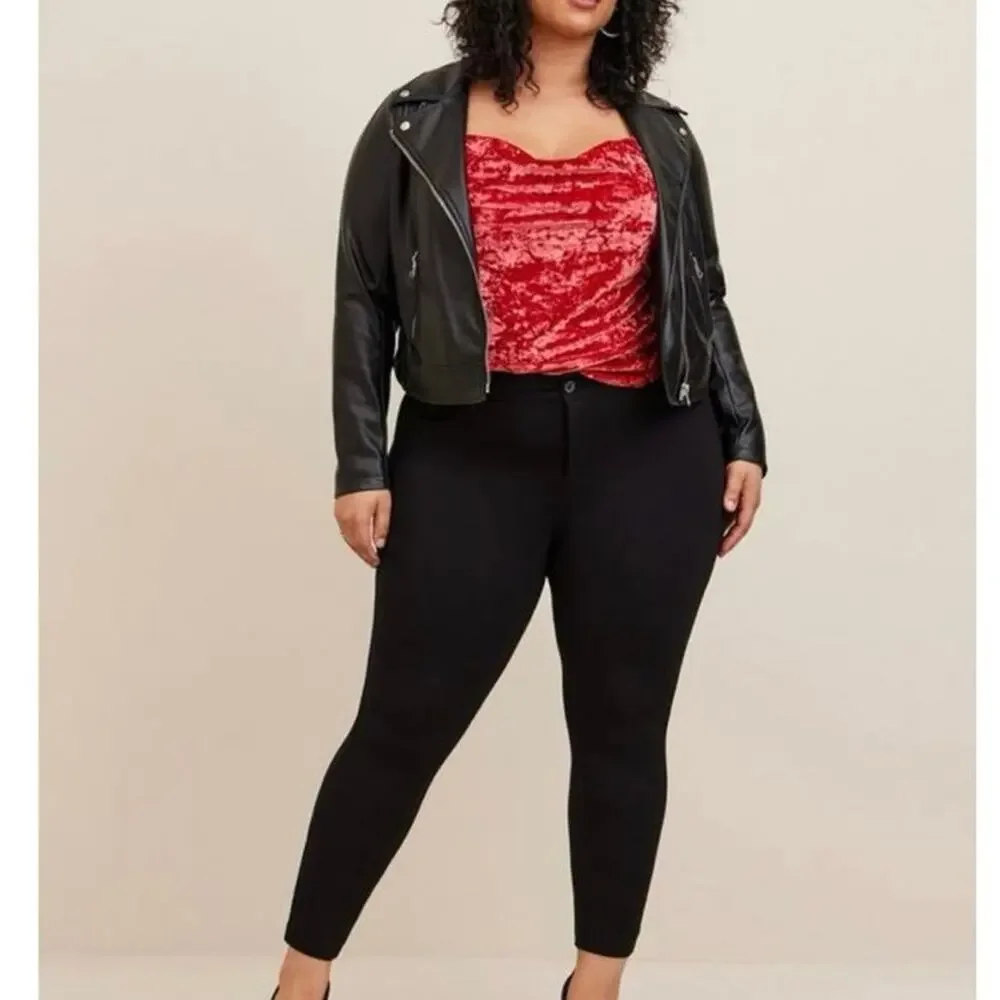 TORRID Red Crushed Velvet Cowl Neck Camisole Top Size 1 (1X)